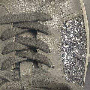 Mossimo Supply Company Matte Silver and Silver Glitter Sneakers Sz. 9